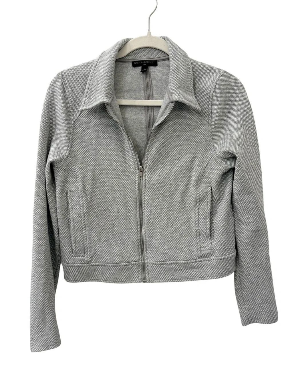 Banana Republic Light Gray Zip-Front Women's Jacket size Small
